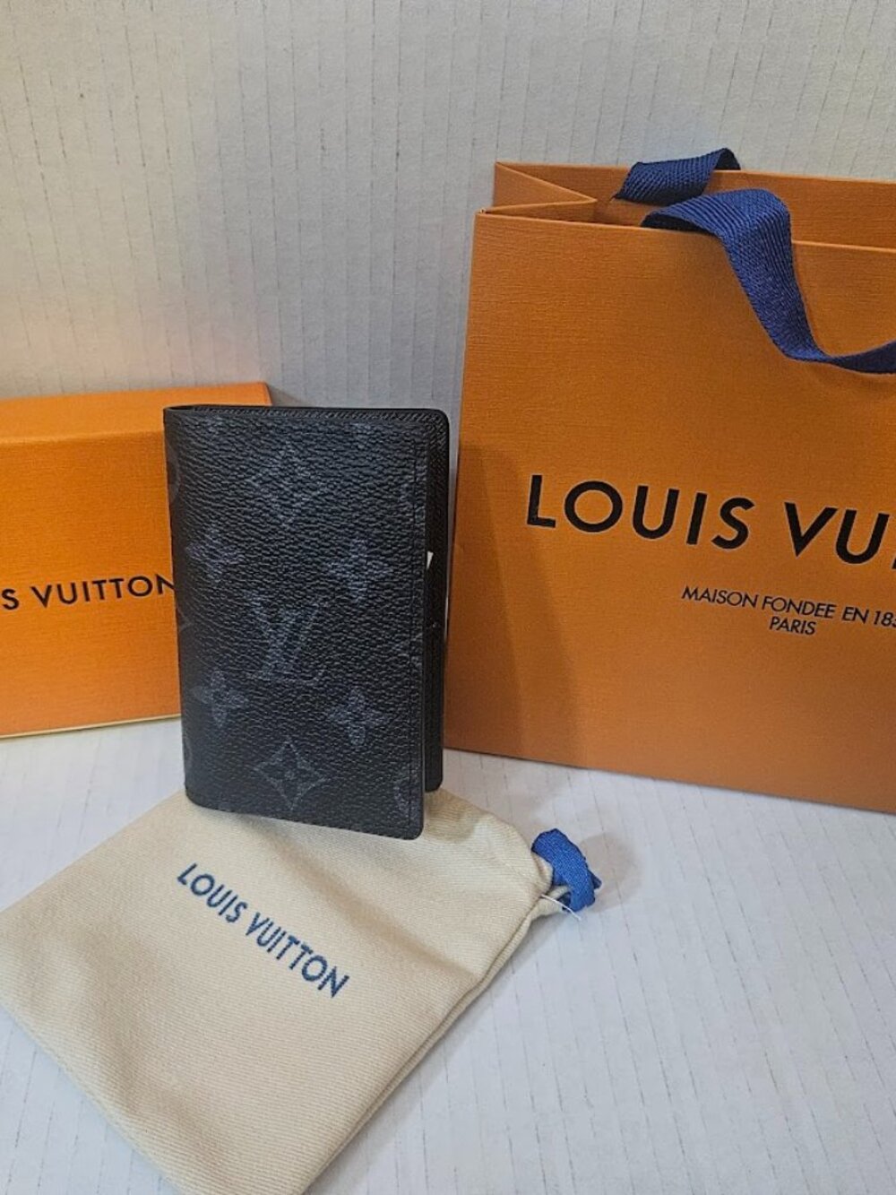 Classic monogram-style long wallet/card holder